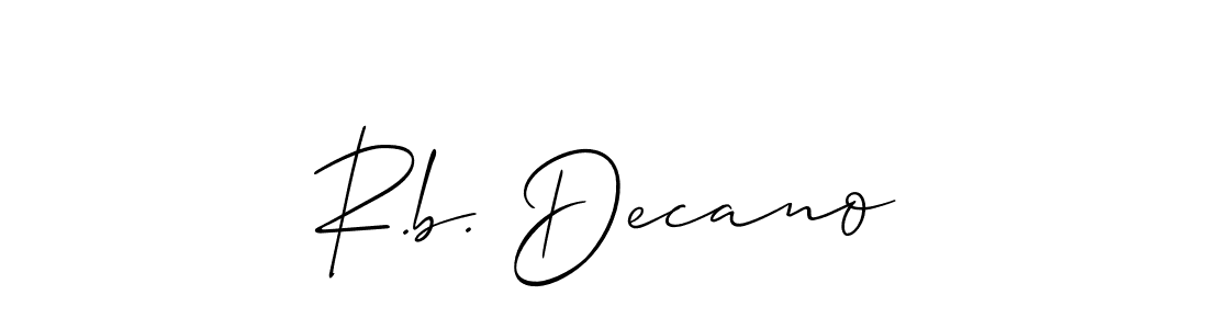 You can use this online signature creator to create a handwritten signature for the name R.b. Decano. This is the best online autograph maker. R.b. Decano signature style 2 images and pictures png