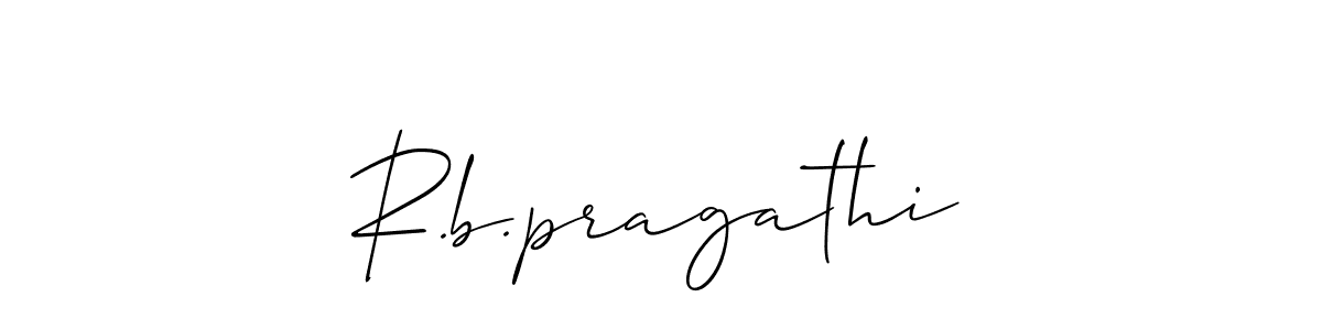 if you are searching for the best signature style for your name R.b.pragathi. so please give up your signature search. here we have designed multiple signature styles  using Allison_Script. R.b.pragathi signature style 2 images and pictures png