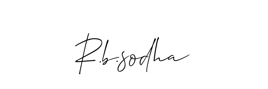 Also we have R.b.sodha name is the best signature style. Create professional handwritten signature collection using Allison_Script autograph style. R.b.sodha signature style 2 images and pictures png