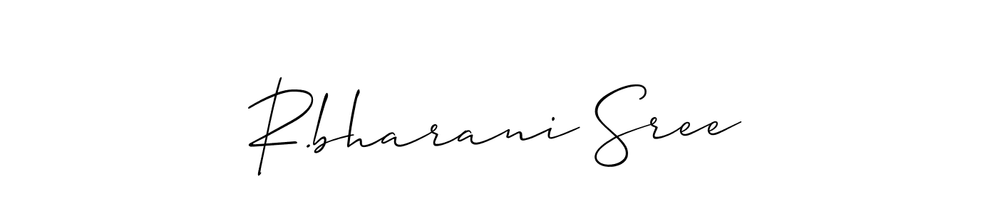 if you are searching for the best signature style for your name R.bharani Sree. so please give up your signature search. here we have designed multiple signature styles  using Allison_Script. R.bharani Sree signature style 2 images and pictures png