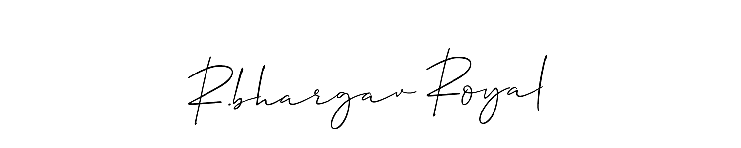 Also we have R.bhargav Royal name is the best signature style. Create professional handwritten signature collection using Allison_Script autograph style. R.bhargav Royal signature style 2 images and pictures png