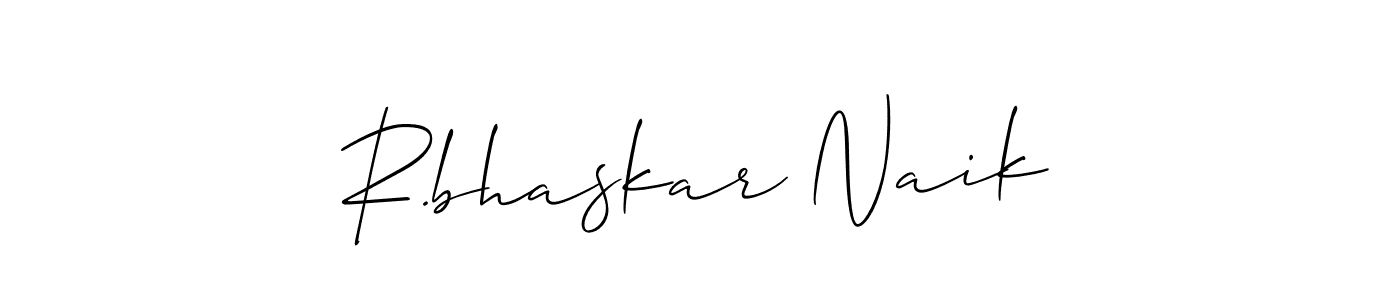 This is the best signature style for the R.bhaskar Naik name. Also you like these signature font (Allison_Script). Mix name signature. R.bhaskar Naik signature style 2 images and pictures png