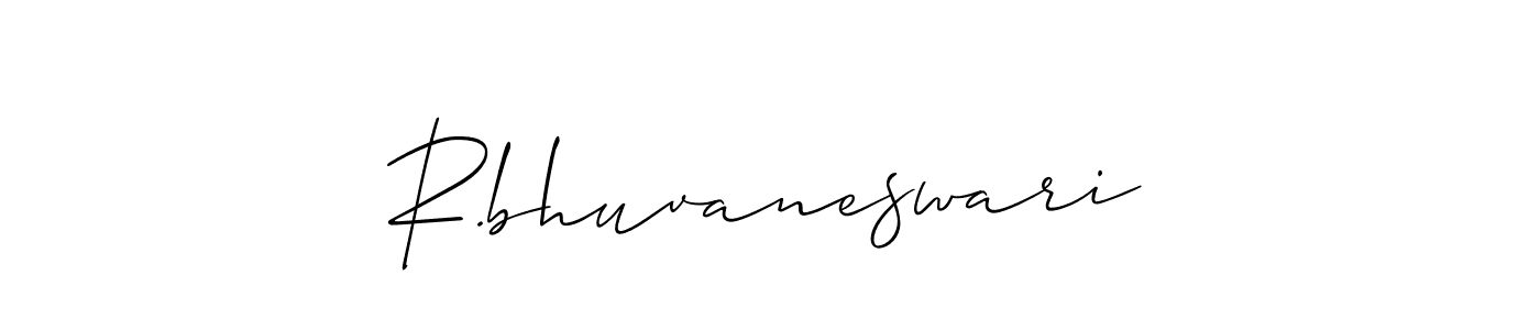 You should practise on your own different ways (Allison_Script) to write your name (R.bhuvaneswari) in signature. don't let someone else do it for you. R.bhuvaneswari signature style 2 images and pictures png