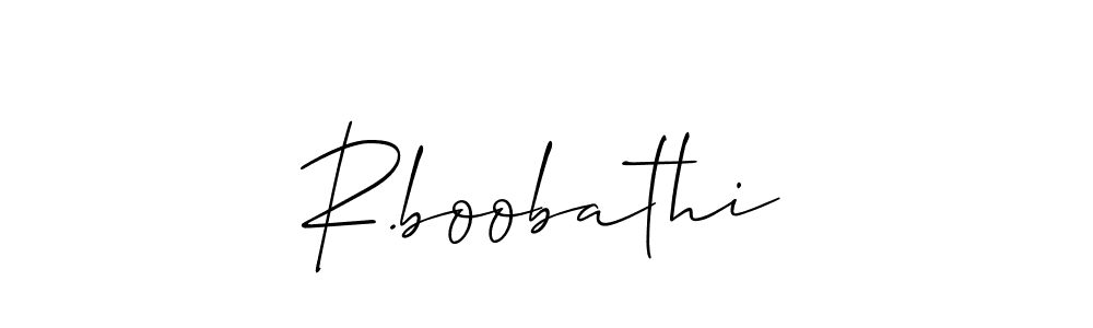 Similarly Allison_Script is the best handwritten signature design. Signature creator online .You can use it as an online autograph creator for name R.boobathi. R.boobathi signature style 2 images and pictures png