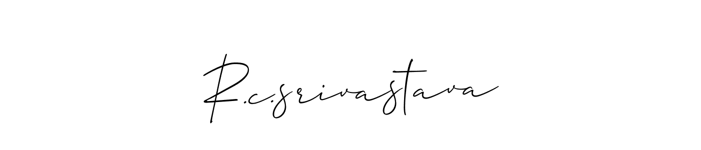 Allison_Script is a professional signature style that is perfect for those who want to add a touch of class to their signature. It is also a great choice for those who want to make their signature more unique. Get R.c.srivastava name to fancy signature for free. R.c.srivastava signature style 2 images and pictures png