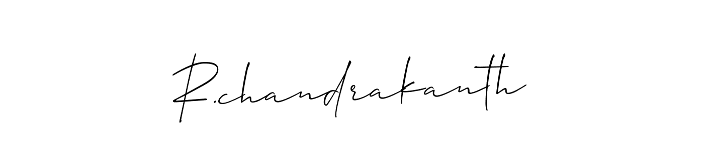 Use a signature maker to create a handwritten signature online. With this signature software, you can design (Allison_Script) your own signature for name R.chandrakanth. R.chandrakanth signature style 2 images and pictures png