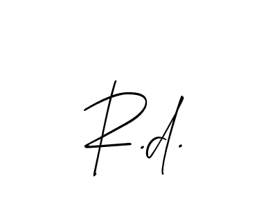 How to make R.d. name signature. Use Allison_Script style for creating short signs online. This is the latest handwritten sign. R.d. signature style 2 images and pictures png