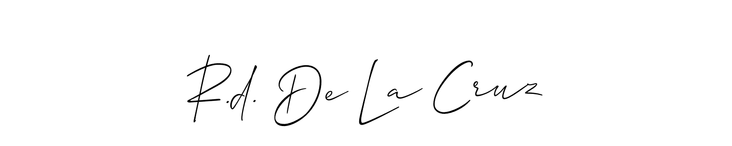 Once you've used our free online signature maker to create your best signature Allison_Script style, it's time to enjoy all of the benefits that R.d. De La Cruz name signing documents. R.d. De La Cruz signature style 2 images and pictures png