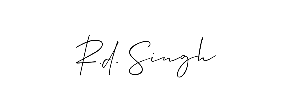 Design your own signature with our free online signature maker. With this signature software, you can create a handwritten (Allison_Script) signature for name R.d. Singh. R.d. Singh signature style 2 images and pictures png