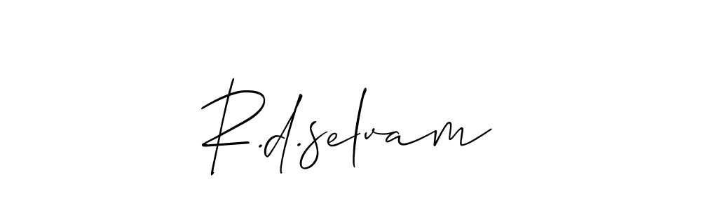 Make a short R.d.selvam signature style. Manage your documents anywhere anytime using Allison_Script. Create and add eSignatures, submit forms, share and send files easily. R.d.selvam signature style 2 images and pictures png