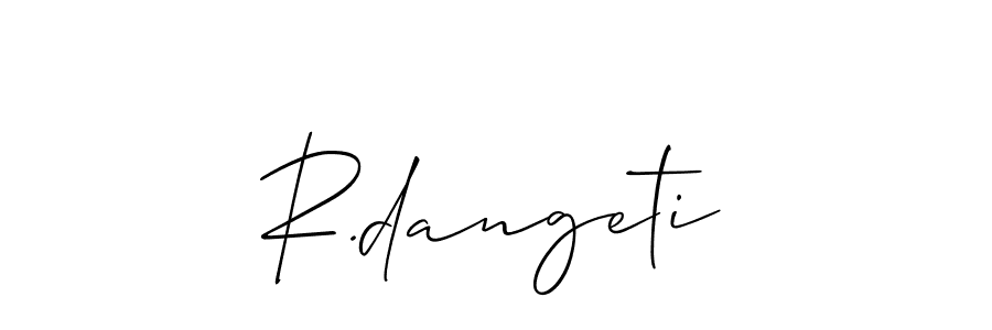 How to make R.dangeti name signature. Use Allison_Script style for creating short signs online. This is the latest handwritten sign. R.dangeti signature style 2 images and pictures png