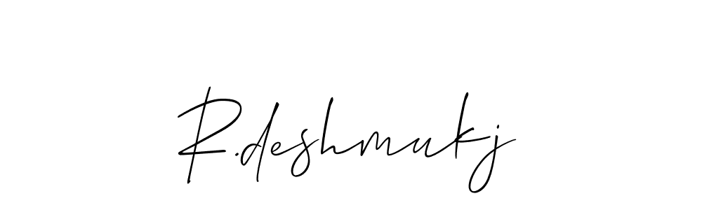 The best way (Allison_Script) to make a short signature is to pick only two or three words in your name. The name R.deshmukj include a total of six letters. For converting this name. R.deshmukj signature style 2 images and pictures png