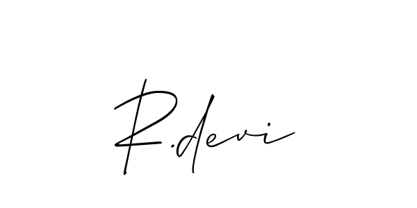 It looks lik you need a new signature style for name R.devi. Design unique handwritten (Allison_Script) signature with our free signature maker in just a few clicks. R.devi signature style 2 images and pictures png