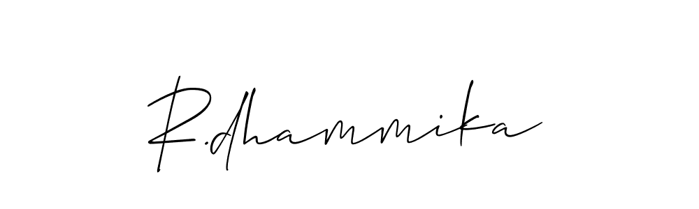 The best way (Allison_Script) to make a short signature is to pick only two or three words in your name. The name R.dhammika include a total of six letters. For converting this name. R.dhammika signature style 2 images and pictures png