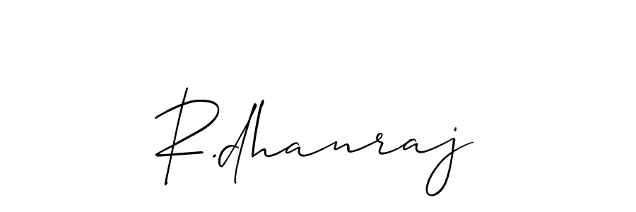 if you are searching for the best signature style for your name R.dhanraj. so please give up your signature search. here we have designed multiple signature styles  using Allison_Script. R.dhanraj signature style 2 images and pictures png