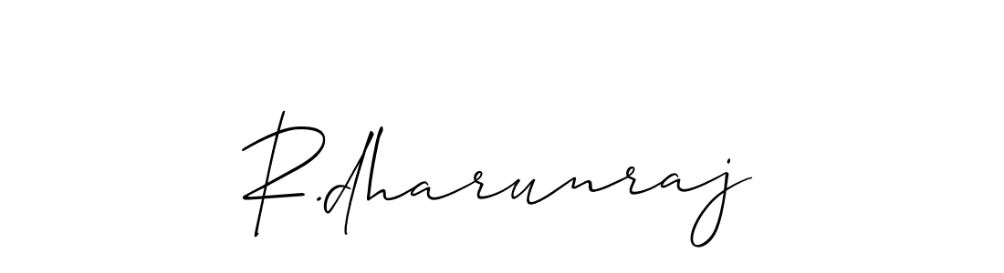 Make a short R.dharunraj signature style. Manage your documents anywhere anytime using Allison_Script. Create and add eSignatures, submit forms, share and send files easily. R.dharunraj signature style 2 images and pictures png