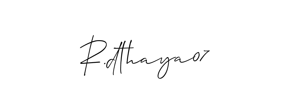 How to make R.dthaya07 name signature. Use Allison_Script style for creating short signs online. This is the latest handwritten sign. R.dthaya07 signature style 2 images and pictures png