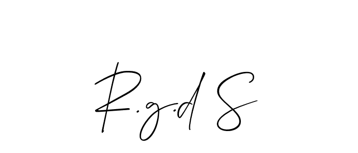 Also You can easily find your signature by using the search form. We will create R.g.d S name handwritten signature images for you free of cost using Allison_Script sign style. R.g.d S signature style 2 images and pictures png