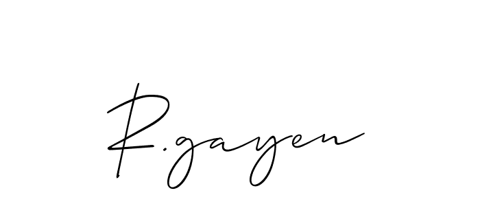 Make a beautiful signature design for name R.gayen. With this signature (Allison_Script) style, you can create a handwritten signature for free. R.gayen signature style 2 images and pictures png