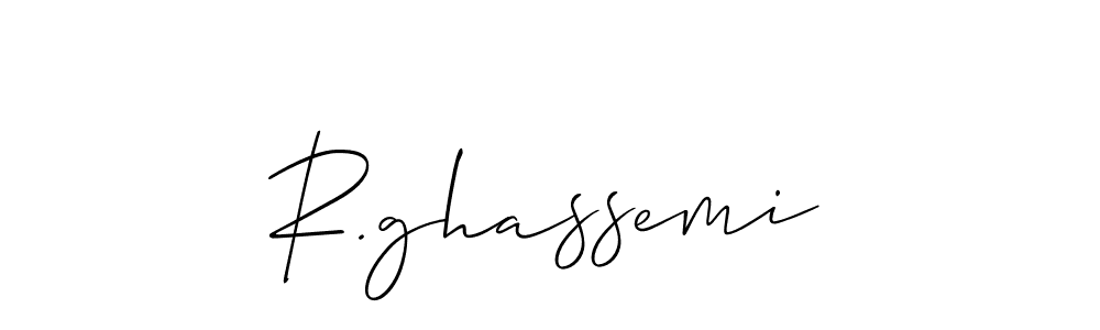 Make a beautiful signature design for name R.ghassemi. With this signature (Allison_Script) style, you can create a handwritten signature for free. R.ghassemi signature style 2 images and pictures png