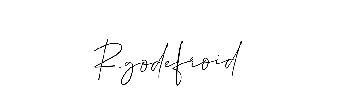 You should practise on your own different ways (Allison_Script) to write your name (R.godefroid) in signature. don't let someone else do it for you. R.godefroid signature style 2 images and pictures png