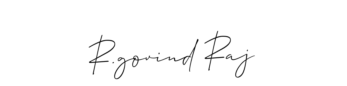 Create a beautiful signature design for name R.govind Raj. With this signature (Allison_Script) fonts, you can make a handwritten signature for free. R.govind Raj signature style 2 images and pictures png