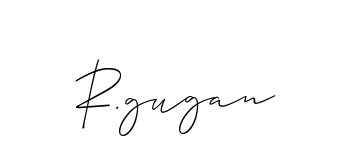 The best way (Allison_Script) to make a short signature is to pick only two or three words in your name. The name R.gugan include a total of six letters. For converting this name. R.gugan signature style 2 images and pictures png