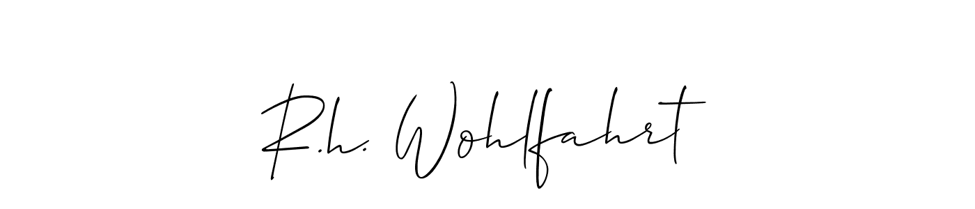 Similarly Allison_Script is the best handwritten signature design. Signature creator online .You can use it as an online autograph creator for name R.h. Wohlfahrt. R.h. Wohlfahrt signature style 2 images and pictures png