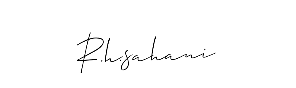 How to make R.h.sahani name signature. Use Allison_Script style for creating short signs online. This is the latest handwritten sign. R.h.sahani signature style 2 images and pictures png