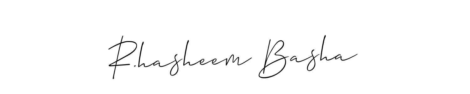 How to make R.hasheem Basha name signature. Use Allison_Script style for creating short signs online. This is the latest handwritten sign. R.hasheem Basha signature style 2 images and pictures png