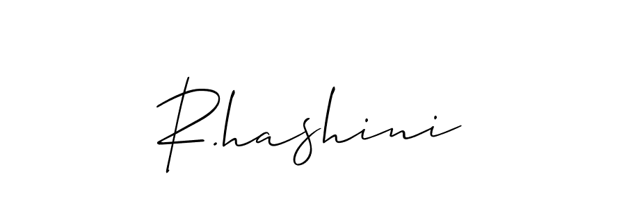 The best way (Allison_Script) to make a short signature is to pick only two or three words in your name. The name R.hashini include a total of six letters. For converting this name. R.hashini signature style 2 images and pictures png