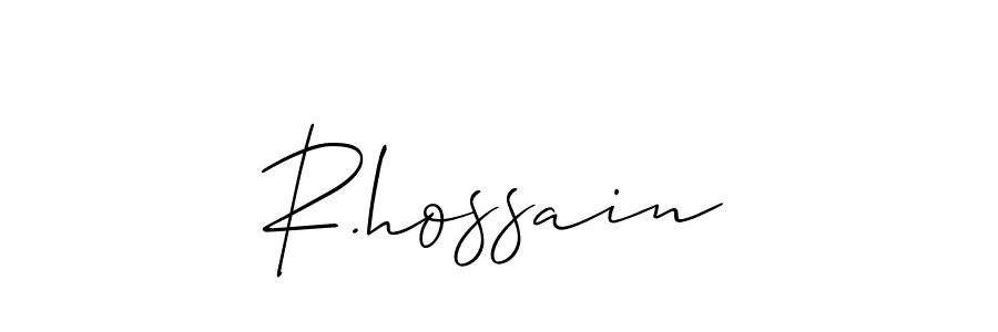 How to Draw R.hossain signature style? Allison_Script is a latest design signature styles for name R.hossain. R.hossain signature style 2 images and pictures png