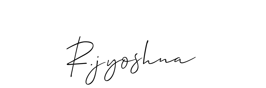 Use a signature maker to create a handwritten signature online. With this signature software, you can design (Allison_Script) your own signature for name R.jyoshna. R.jyoshna signature style 2 images and pictures png