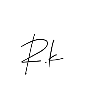 You should practise on your own different ways (Allison_Script) to write your name (R.k) in signature. don't let someone else do it for you. R.k signature style 2 images and pictures png