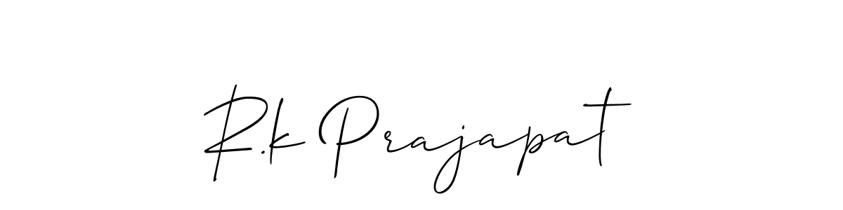 How to make R.k Prajapat signature? Allison_Script is a professional autograph style. Create handwritten signature for R.k Prajapat name. R.k Prajapat signature style 2 images and pictures png