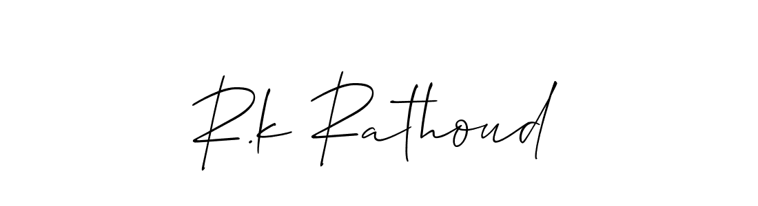 Also You can easily find your signature by using the search form. We will create R.k Rathoud name handwritten signature images for you free of cost using Allison_Script sign style. R.k Rathoud signature style 2 images and pictures png