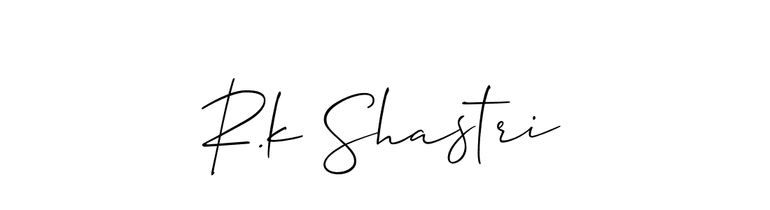 How to make R.k Shastri signature? Allison_Script is a professional autograph style. Create handwritten signature for R.k Shastri name. R.k Shastri signature style 2 images and pictures png