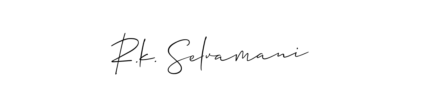 It looks lik you need a new signature style for name R.k. Selvamani. Design unique handwritten (Allison_Script) signature with our free signature maker in just a few clicks. R.k. Selvamani signature style 2 images and pictures png