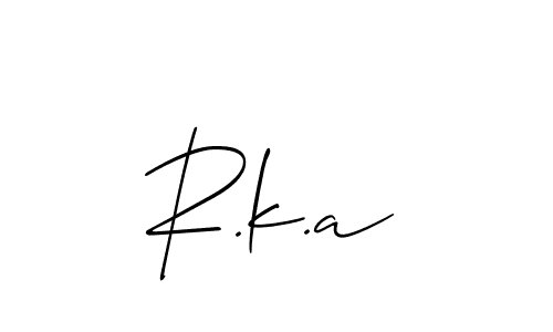 You should practise on your own different ways (Allison_Script) to write your name (R.k.a) in signature. don't let someone else do it for you. R.k.a signature style 2 images and pictures png