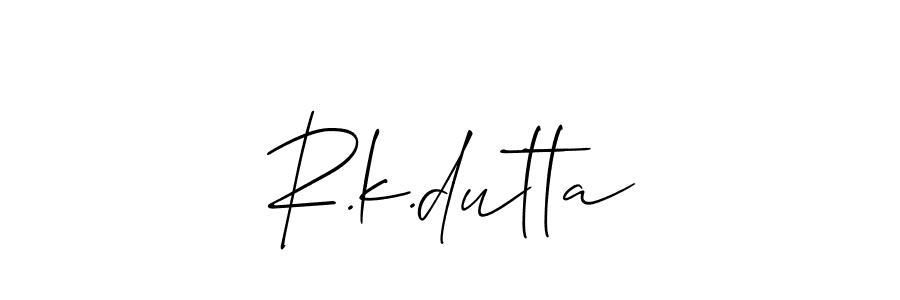 How to make R.k.dutta name signature. Use Allison_Script style for creating short signs online. This is the latest handwritten sign. R.k.dutta signature style 2 images and pictures png