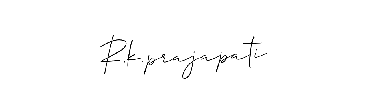 Also You can easily find your signature by using the search form. We will create R.k.prajapati name handwritten signature images for you free of cost using Allison_Script sign style. R.k.prajapati signature style 2 images and pictures png