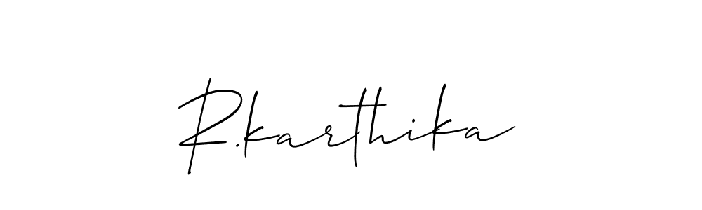How to make R.karthika signature? Allison_Script is a professional autograph style. Create handwritten signature for R.karthika name. R.karthika signature style 2 images and pictures png
