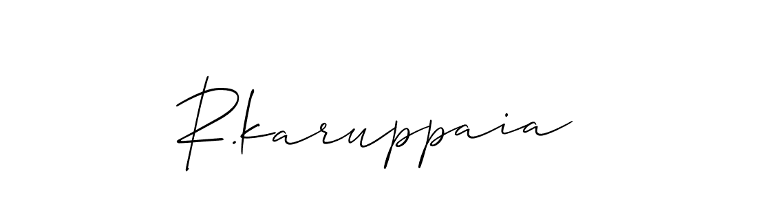 Make a short R.karuppaia signature style. Manage your documents anywhere anytime using Allison_Script. Create and add eSignatures, submit forms, share and send files easily. R.karuppaia signature style 2 images and pictures png