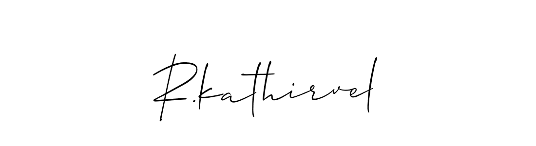 Allison_Script is a professional signature style that is perfect for those who want to add a touch of class to their signature. It is also a great choice for those who want to make their signature more unique. Get R.kathirvel name to fancy signature for free. R.kathirvel signature style 2 images and pictures png