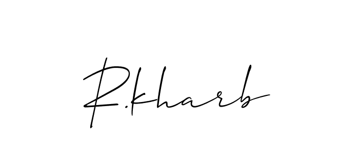 Allison_Script is a professional signature style that is perfect for those who want to add a touch of class to their signature. It is also a great choice for those who want to make their signature more unique. Get R.kharb name to fancy signature for free. R.kharb signature style 2 images and pictures png