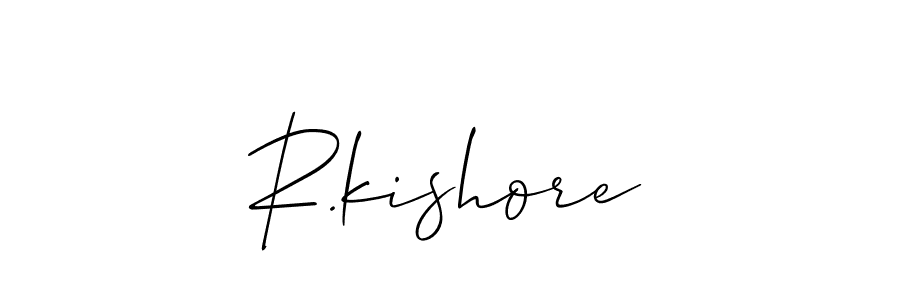 Design your own signature with our free online signature maker. With this signature software, you can create a handwritten (Allison_Script) signature for name R.kishore. R.kishore signature style 2 images and pictures png