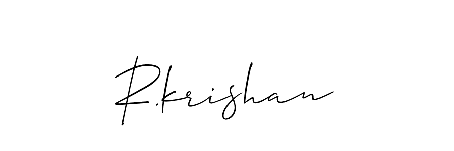 Design your own signature with our free online signature maker. With this signature software, you can create a handwritten (Allison_Script) signature for name R.krishan. R.krishan signature style 2 images and pictures png