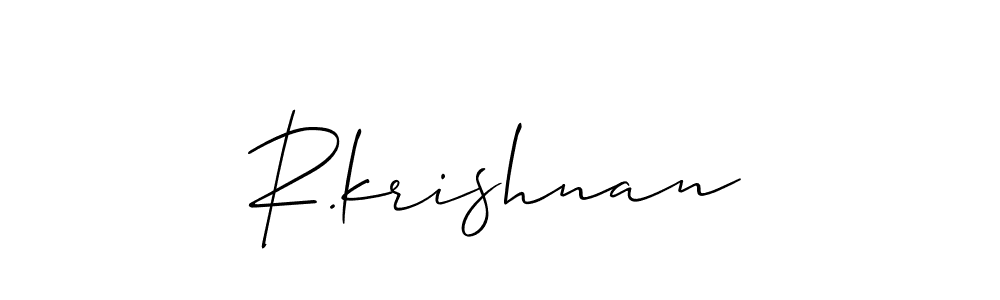 Similarly Allison_Script is the best handwritten signature design. Signature creator online .You can use it as an online autograph creator for name R.krishnan. R.krishnan signature style 2 images and pictures png