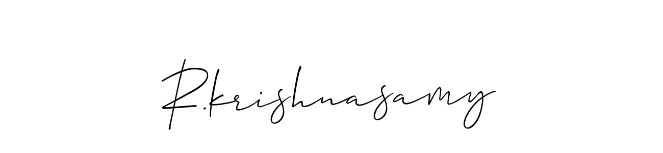 if you are searching for the best signature style for your name R.krishnasamy. so please give up your signature search. here we have designed multiple signature styles  using Allison_Script. R.krishnasamy signature style 2 images and pictures png