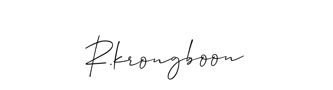 Make a beautiful signature design for name R.krongboon. Use this online signature maker to create a handwritten signature for free. R.krongboon signature style 2 images and pictures png